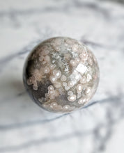 Load image into Gallery viewer, Green Chlorite Flower Agate Sphere - 827g #95