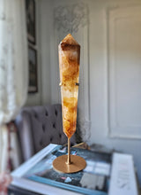 Load image into Gallery viewer, Golden Healer Double Terminated on Gold Stand - 992g #10