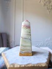 ์ด๋ฏธ์ง๋ฅผ ๊ฐค๋ฌ๋ฆฌ ๋ทฐ์ด์ ๋ก๋ , Pink Banded Calcite Tower - 478g #125