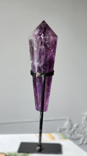 Load image into Gallery viewer, High Quality Phantom Amethyst Wand on Black Stand - 644g #6