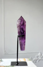Load image into Gallery viewer, High Quality Phantom Amethyst Wand on Black Stand - 644g #6