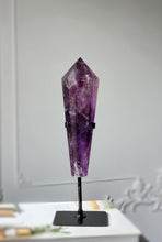 Load image into Gallery viewer, High Quality Phantom Amethyst Wand on Black Stand - 644g #6