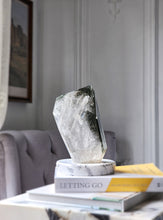 이미지를 갤러리 뷰어에 로드 , Garden Quartz / Lodolite Freeform on Gold Stand - 1.7kg #177