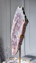 이미지를 갤러리 뷰어에 로드 , Large Pink Amethyst Slab on Gold Stand - 3.45kg #105