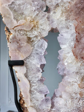 이미지를 갤러리 뷰어에 로드 , Large Pink Amethyst Flower Slab on Metal Stand - 4.45kg #149