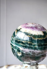 Load image into Gallery viewer, Deep Green & Purple Fluorite Sphere - Large 2.63kg #44