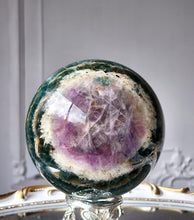Load image into Gallery viewer, Deep Green & Purple Fluorite Sphere - Large 2.63kg #44