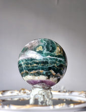 Load image into Gallery viewer, Deep Green & Purple Fluorite Sphere - Large 2.63kg #44