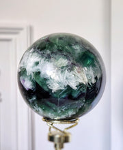 이미지를 갤러리 뷰어에 로드 , Large Snowflake Rainbow Fluorite Sphere - 2kg #97