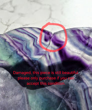 이미지를 갤러리 뷰어에 로드 , 40% OFF | Rainbow Fluorite Bowl - Matte 1.65kg #133 (minor damage)