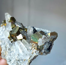 이미지를 갤러리 뷰어에 로드 , Pyrite in Clear Quartz Cluster - 230g #98