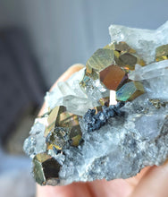 이미지를 갤러리 뷰어에 로드 , Pyrite in Clear Quartz Cluster - 230g #98