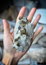이미지를 갤러리 뷰어에 로드 , Pyrite in Clear Quartz Cluster - 230g #98