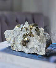 이미지를 갤러리 뷰어에 로드 , Pyrite in Clear Quartz Cluster - 965g #103
