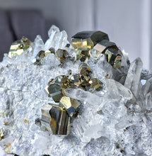 이미지를 갤러리 뷰어에 로드 , Pyrite in Clear Quartz Cluster - 965g #103