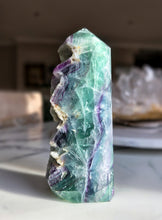 이미지를 갤러리 뷰어에 로드 , Large Rainbow Fluorite Tower - Half Raw Half Polished - 1.1kg #285
