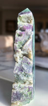 이미지를 갤러리 뷰어에 로드 , Large Rainbow Fluorite Tower - Half Raw Half Polished - 1.1kg #285