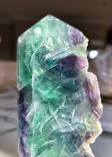 이미지를 갤러리 뷰어에 로드 , Large Rainbow Fluorite Tower - Half Raw Half Polished - 1.1kg #285