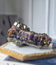 이미지를 갤러리 뷰어에 로드 , Pyrite on Fluorite Cluster - 506g #130