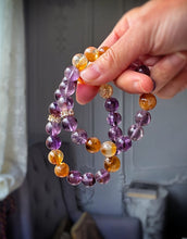 將圖片載入圖庫檢視器 Lodolite Amethyst x Citrine Quartz Bracelet - 11mm