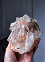 Cargar imagen en el visor de la galería, Double Terminated Himalayan Quartz Cluster x Green Chlorite & Red Hematite Inclusion - 628g #500