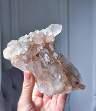 Cargar imagen en el visor de la galería, Double Terminated Himalayan Quartz Cluster x Green Chlorite & Red Hematite Inclusion - 628g #500