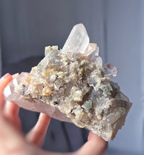 Cargar imagen en el visor de la galería, Double Terminated Himalayan Quartz Cluster x Green Chlorite & Red Hematite Inclusion - 628g #500