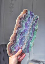 將圖片載入圖庫檢視器 Rainbow Fluorite Slab - 868g #537