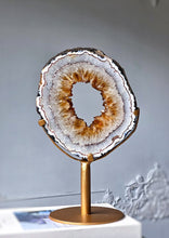 Load image into Gallery viewer, Citrine Quartz Portal / Ring on Gold Stand - 1.98kg #533