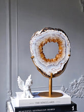 Cargar imagen en el visor de la galería, Large Citrine Quartz Portal / Ring on Gold Stand - 2.87kg #535