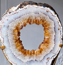 Cargar imagen en el visor de la galería, Large Citrine Quartz Portal / Ring on Gold Stand - 2.87kg #535