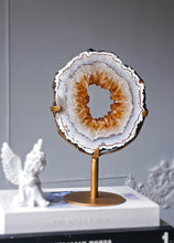 Load image into Gallery viewer, Citrine Quartz Portal / Ring on Gold Stand - 1.75kg #536