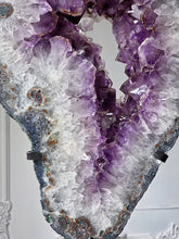 이미지를 갤러리 뷰어에 로드 , Large Rutilated Amethyst Portal / Slab on Black Stand - 7.16kg #135
