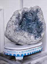 Load image into Gallery viewer, Large High Grade Celestite Geode / Cluster on Wooden Hand Painted Stand - 11.73kg #17