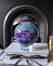 Charger l'image dans la galerie, Large Rainbow Fluorite Sphere - 2.43kg #313
