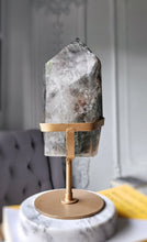 이미지를 갤러리 뷰어에 로드 , Garden Quartz / Lodolite Freeform on Gold Stand - 1.5kg #175