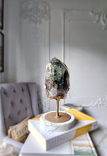 이미지를 갤러리 뷰어에 로드 , Garden Quartz / Lodolite Freeform on Gold Stand - 1.5kg #175