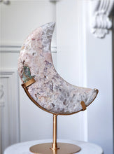이미지를 갤러리 뷰어에 로드 , Large Pink Amethyst Moon on Gold Stand - 2.4kg #101