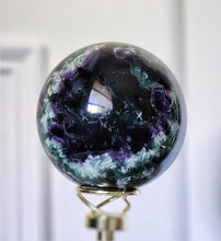 이미지를 갤러리 뷰어에 로드 , Large Snowflake Rainbow Fluorite Sphere - 2kg #97