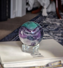 이미지를 갤러리 뷰어에 로드 , Rainbow Fluorite Sphere - 601g #314
