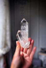 Load image into Gallery viewer, Lemurian Seed Quartz Cluster on Gold Stand - 191g #113