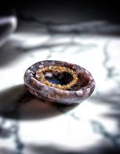 將圖片載入圖庫檢視器 Black Flower Agate Bowl / Soap Dish - 458g #389