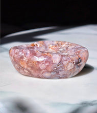 將圖片載入圖庫檢視器 Pink Flower Agate Bowl / Jewellery Dish Tray - small 157g #387