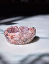 將圖片載入圖庫檢視器 Pink Flower Agate Bowl / Jewellery Dish Tray - small 157g #387
