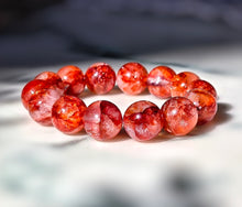 將圖片載入圖庫檢視器 Fire Quartz / Red Hematoid Quartz Bracelet - 53g / 15mm #384