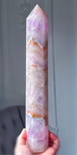 이미지를 갤러리 뷰어에 로드 , Large Amethyst & Agate Tower on Hand Stand - 1.15kg #373 (Set of 2pcs)