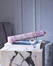 이미지를 갤러리 뷰어에 로드 , Large Amethyst & Agate Tower on Hand Stand - 1.15kg #373 (Set of 2pcs)