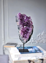 將圖片載入圖庫檢視器 Amethyst Cluster on Black Stand - 2.77kg #137