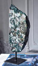 Load image into Gallery viewer, Amethyst x Moss Agate Geode / Cluster on Black Stand - 1.96kg #113