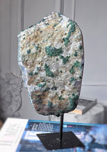 Load image into Gallery viewer, Amethyst x Moss Agate Geode / Cluster on Black Stand - 1.96kg #113